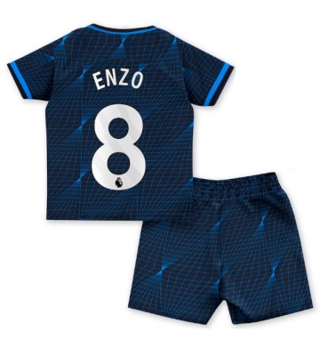 Chelsea Enzo Fernandez #8 Segunda Equipación Niños 2023-24 Manga Corta (+ Pantalones cortos)